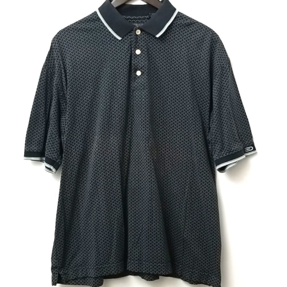Dockers Golf Polo Shirt Men's L Mercerized Cotton Black Short Sleeve Preppy